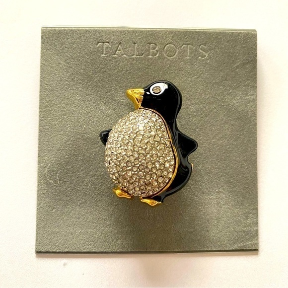 Talbots Jewelry - Talbots Penguin Brooch in Black Enamel with Rhinestones. Super cute! NWT